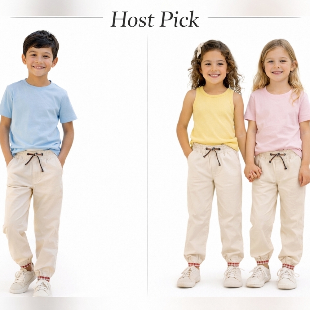 The Sunday Collective Kids Cream Jogger Pants – Size 8Y – NWT